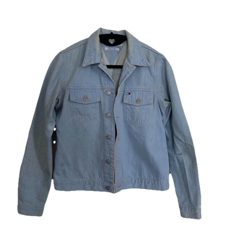 Tommy Hilfiger Women's light wash Blue Jean Jacket 90s y2k vintage